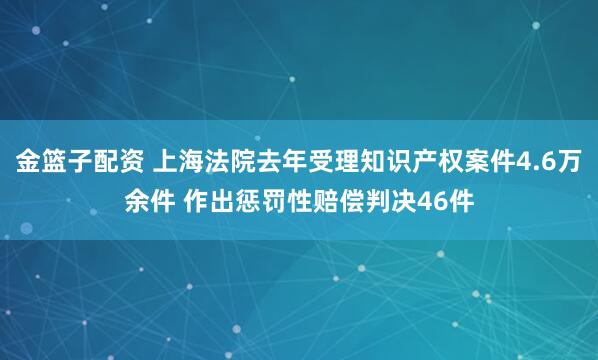 金篮子配资 上海法院去年受理知识产权案件4.6万余件 作出惩罚性赔偿判决46件